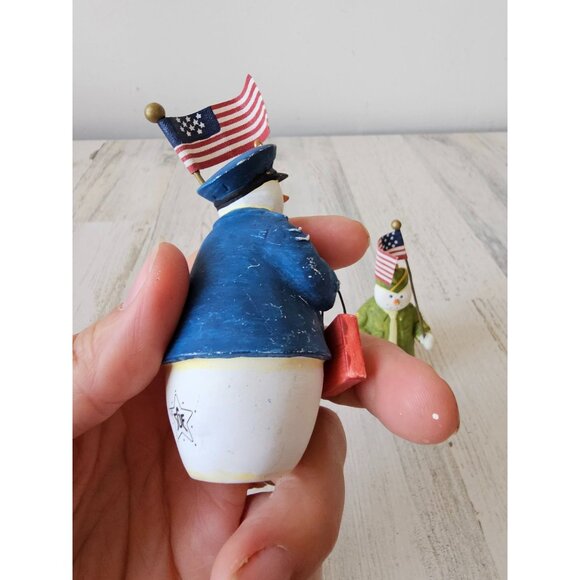 Sandi gore evans snowman ornament patriotic 4th of July God bless America wild b - Picture 6 of 9